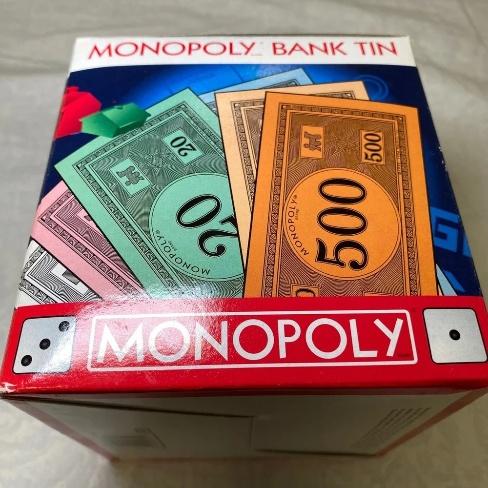 Monopoly Bank Tin Vintage 1999 Giftco Coin Bank Money Bank With Original Box
